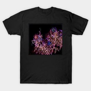 Neon Flowers Cyberpunk Style T-Shirt